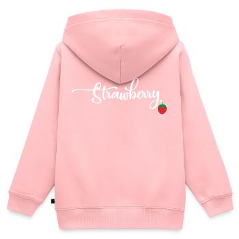Strawberry - Kinder Premium Organic Zip Hoodie - Rosa - Hinten - AI Model Kid Female (0cm)