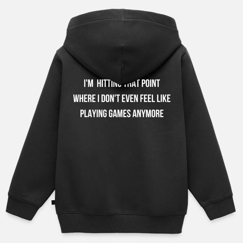Je n’aime plus jouer Dire anglais - Sweat Premium à capuche zippé enfant bio - noir