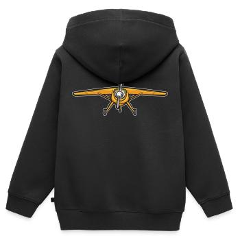 Modèle d’avion télécommandé - Sweat Premium à capuche zippé enfant bio - noir - Dos - AI Model Kid Male (0cm)