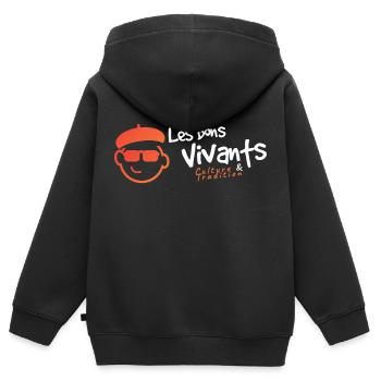 Les Bons Vivants - Sweat Premium à capuche zippé enfant bio - noir - Dos - AI Model Kid Male (0cm)