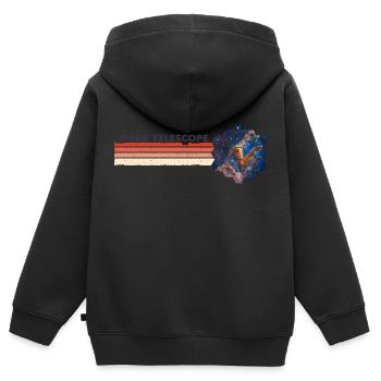 Webb-Teleskop m. Säulen der Schöpfung JWST - Kinder Premium Organic Zip Hoodie - Schwarz - Hinten - AI Model Kid Male (0cm)