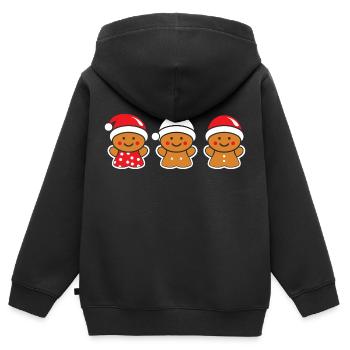 Lebkuchenmann - Kinder Premium Organic Zip Hoodie - Schwarz - Hinten - AI Model Kid Male (0cm)