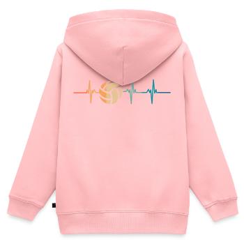 Battement de cœur volley-ball - Sweat Premium à capuche zippé enfant bio - rose - Dos - AI Model Kid Female (0cm)