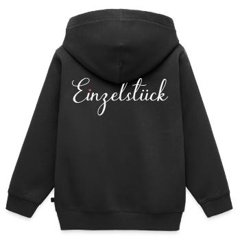 Einzelstück - Kinder Premium Organic Zip Hoodie - Schwarz - Hinten - AI Model Kid Male (0cm)
