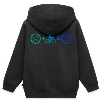 Cycliste de route Vélo de route Vélo de route Vélo de route - Sweat Premium à capuche zippé enfant bio - noir - Dos - AI Model Kid Male (0cm)
