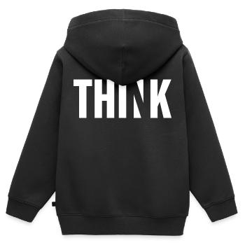 Penser - Sweat Premium à capuche zippé enfant bio - noir - Dos - AI Model Kid Male (0cm)