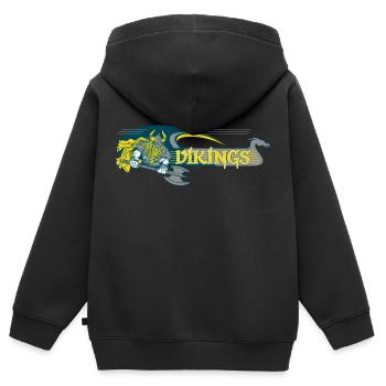 Wikinger - Kinder Premium Organic Zip Hoodie - Schwarz - Hinten - AI Model Kid Male (0cm)