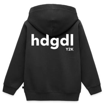 hdgdl Y2K weiß - Kinder Premium Organic Zip Hoodie - Schwarz - Hinten - AI Model Kid Male (0cm)
