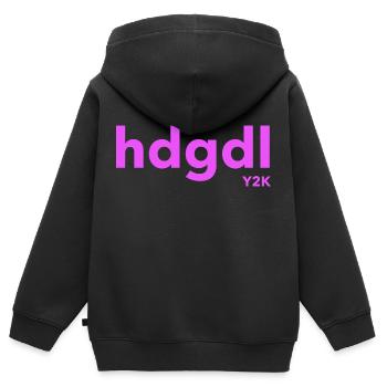 hdgdl hab dich gaz doll lieb magenta Jahr2000 - Kinder Premium Organic Zip Hoodie - Schwarz - Hinten - AI Model Kid Male (0cm)