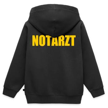 Notarzt - Kinder Premium Organic Zip Hoodie - Schwarz - Hinten - AI Model Kid Male (0cm)