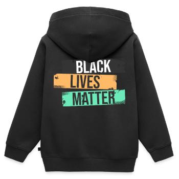 Black Lives Matter - Kinder Premium Organic Zip Hoodie - Schwarz - Hinten - AI Model Kid Male (0cm)