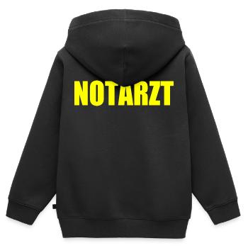 Notarzt - Kinder Premium Organic Zip Hoodie - Schwarz - Hinten - AI Model Kid Male (0cm)