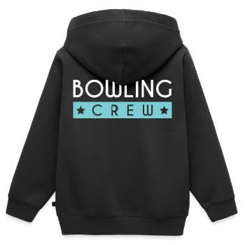Équipe de bowling - Sweat Premium à capuche zippé enfant bio - noir - Dos - AI Model Kid Male (0cm)