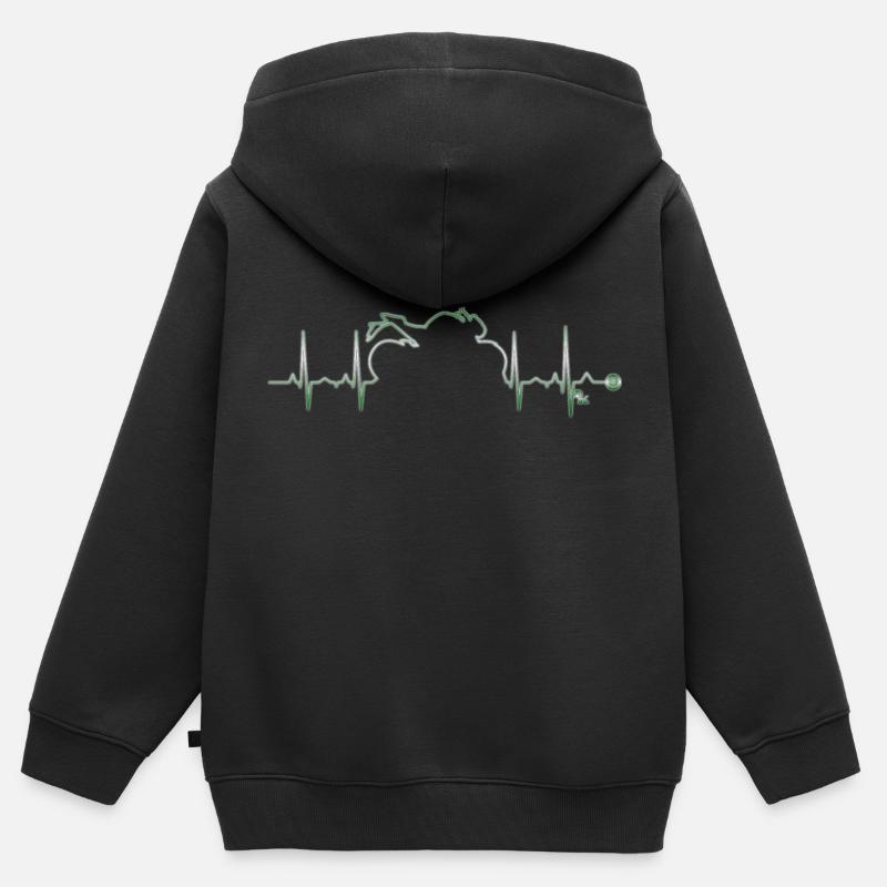 heart bike 3 by DK - Sweat Premium à capuche zippé enfant bio - noir