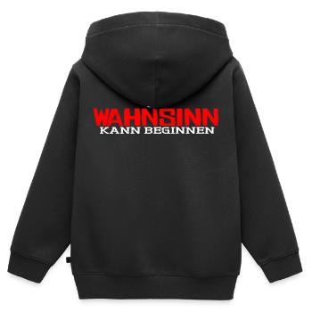 Der Wahnsinn - Kinder Premium Organic Zip Hoodie - Schwarz - Hinten - AI Model Kid Male (0cm)