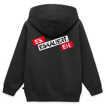Es Eskaliert Eh - Kinder Premium Organic Zip Hoodie - Schwarz - Hinten - AI Model Kid Male (0cm)