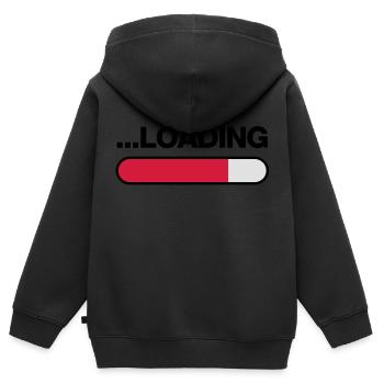 loading - Kinder Premium Organic Zip Hoodie - Schwarz - Hinten - AI Model Kid Male (0cm)