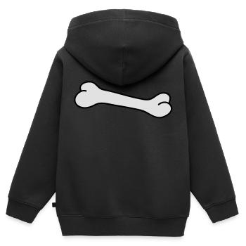bone - Kids Premium Organic Zip-up Hoodie - black - Back - AI Model Kid Male (0cm)