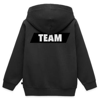 Équipe - Sweat Premium à capuche zippé enfant bio - noir - Dos - AI Model Kid Male (0cm)