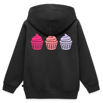Cupcake - Sweat Premium à capuche zippé enfant bio - noir - Dos - AI Model Kid Male (0cm)