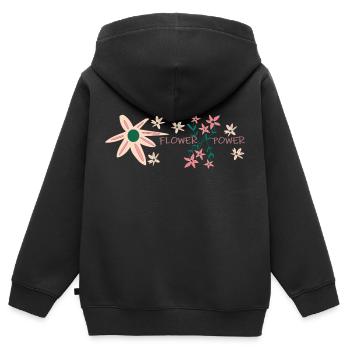 Flower Power - Kinder Premium Organic Zip Hoodie - Schwarz - Hinten - AI Model Kid Male (0cm)