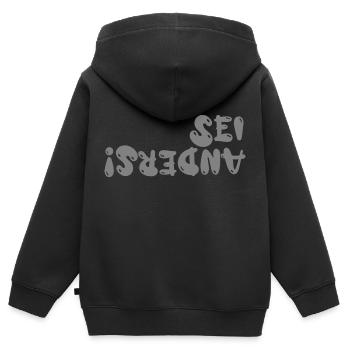 Sois différent! - Sweat Premium à capuche zippé enfant bio - noir - Dos - AI Model Kid Male (0cm)