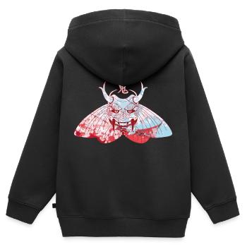 Japanische Maske japanischen Oni Aquarell Blume sakura - Kinder Premium Organic Zip Hoodie - Schwarz - Hinten - AI Model Kid Male (0cm)