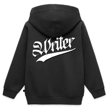 writer tags graffitti cap sticker sticker rue - Sweat Premium à capuche zippé enfant bio - noir - Dos - AI Model Kid Male (0cm)