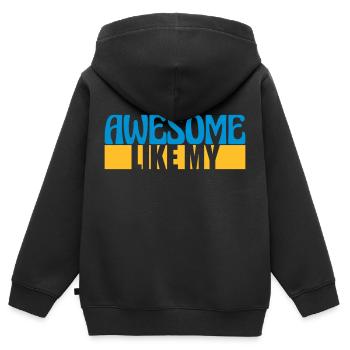 Template Vorlage Awesome Like - Kids Premium Organic Zip-up Hoodie - black - Back - AI Model Kid Male (0cm)