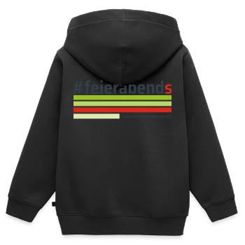 #feierabends - Kinder Premium Organic Zip Hoodie - Schwarz - Hinten - AI Model Kid Male (0cm)