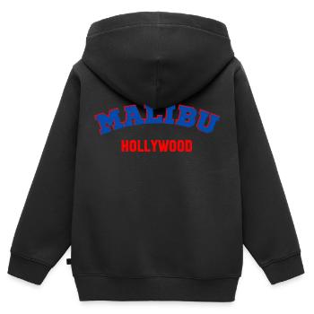 MALIBU hollywood - Sweat Premium à capuche zippé enfant bio - noir - Dos - AI Model Kid Male (0cm)