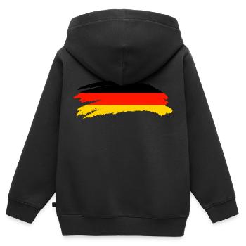 Deutschland Flagge Wappen - Kinder Premium Organic Zip Hoodie - Schwarz - Hinten - AI Model Kid Male (0cm)