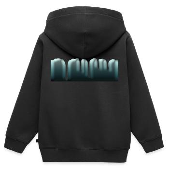 Tropfen - Kinder Premium Organic Zip Hoodie - Schwarz - Hinten - AI Model Kid Male (0cm)