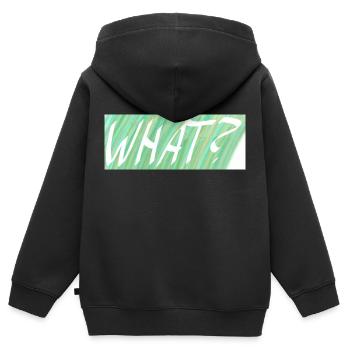 WHAT? Green gradient - Kids Premium Organic Zip-up Hoodie - black - Back - AI Model Kid Male (0cm)