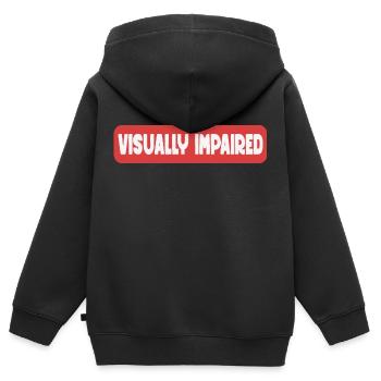 Visually Impaired - Kids Premium Organic Zip-up Hoodie - black - Back - AI Model Kid Male (0cm)