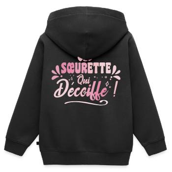 Beste Schwester, die Haarschnitte Geschenkidee Schwester - Kinder Premium Organic Zip Hoodie - Schwarz - Hinten - AI Model Kid Male (0cm)