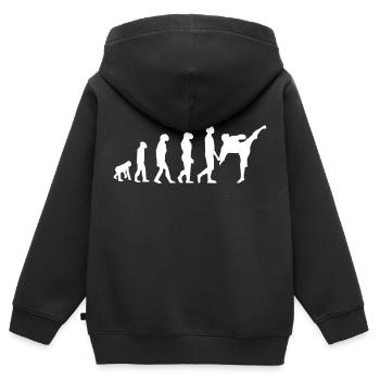 Evolution der Kampfkünste - Kinder Premium Organic Zip Hoodie - Schwarz - Hinten - AI Model Kid Male (0cm)