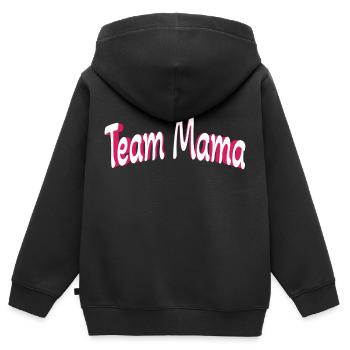 Team Mama Red - Kids Premium Organic Zip-up Hoodie - black - Back - AI Model Kid Male (0cm)