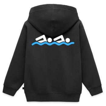 nager - Sweat Premium à capuche zippé enfant bio - noir - Dos - AI Model Kid Male (0cm)