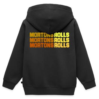 Mortons Brötchen - Kinder Premium Organic Zip Hoodie - Schwarz - Hinten - AI Model Kid Male (0cm)