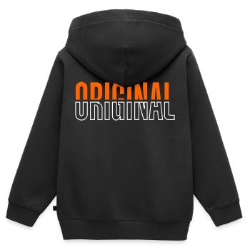 Langue source - Sweat Premium à capuche zippé enfant bio - noir - Dos - AI Model Kid Male (0cm)