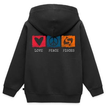 Astrologie du signe du zodiaque superstition - Sweat Premium à capuche zippé enfant bio - noir - Dos - AI Model Kid Male (0cm)