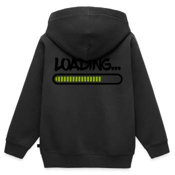 Loading - Kids Premium Organic Zip-up Hoodie - black - Back - AI Model Kid Male (0cm)