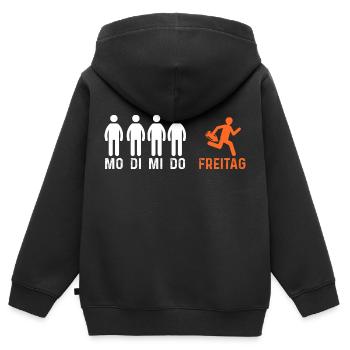 Rettungsschwimmer Bademeister - Kinder Premium Organic Zip Hoodie - Schwarz - Hinten - AI Model Kid Male (0cm)