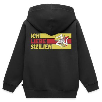 Sizilianer Sizilianisch Sizilien - Kinder Premium Organic Zip Hoodie - Schwarz - Hinten - AI Model Kid Male (0cm)