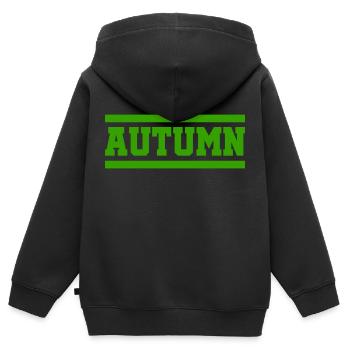 Automne - Sweat Premium à capuche zippé enfant bio - noir - Dos - AI Model Kid Male (0cm)