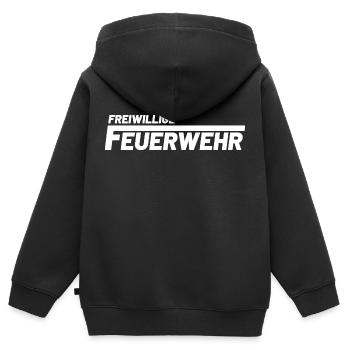 Freiwillige Feuerwehr - Kinder Premium Organic Zip Hoodie - Schwarz - Hinten - AI Model Kid Male (0cm)