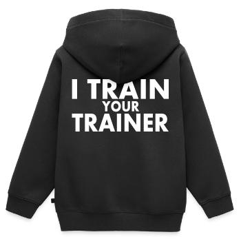 I train your trainer - Kinder Premium Organic Zip Hoodie - Schwarz - Hinten - AI Model Kid Male (0cm)