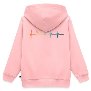 Ramadan Kareem Herzschlag - Kinder Premium Organic Zip Hoodie - Rosa - Hinten - AI Model Kid Female (0cm)