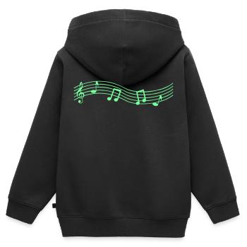note de musique - Sweat Premium à capuche zippé enfant bio - noir - Dos - AI Model Kid Male (0cm)